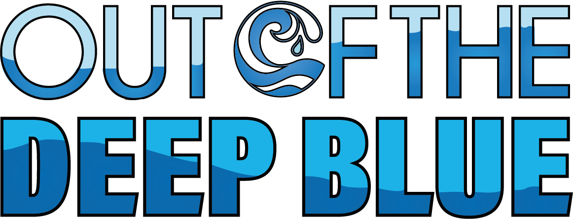 Black and blue logo for Out of the Deep Blue