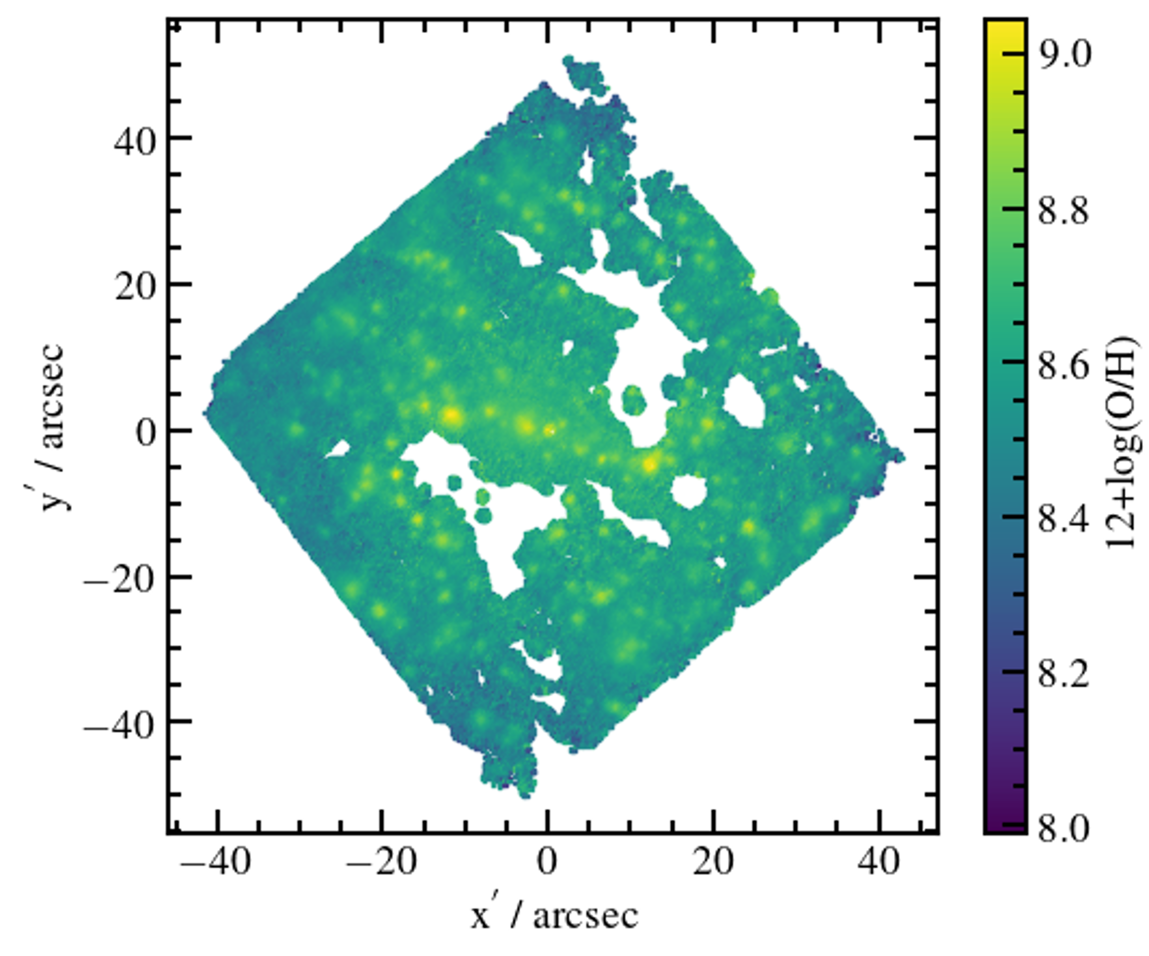 Map of the spatial distribution of oxygen across the ISM in NGC4900