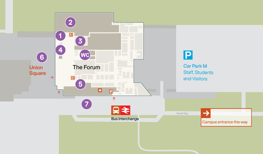 Map of graduation activities on College Lane