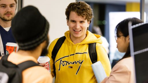 image of someone talking at open day